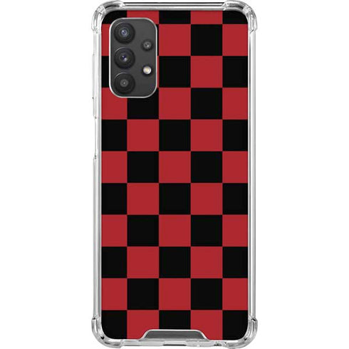 Red and Black Checkerboard Galaxy A32 5G Clear Case