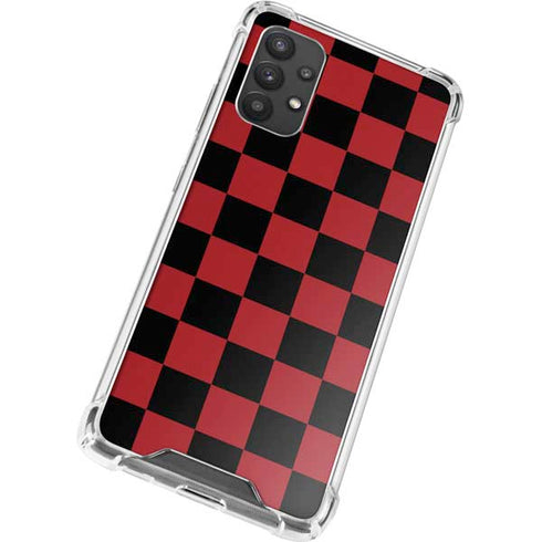 Red and Black Checkerboard Galaxy A32 5G Clear Case