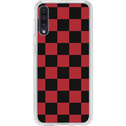 Red and Black Checkerboard Galaxy A50 Clear Case