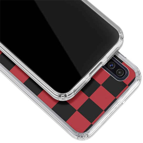 Red and Black Checkerboard Galaxy A50 Clear Case