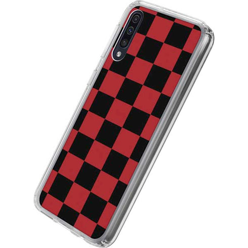 Red and Black Checkerboard Galaxy A50 Clear Case