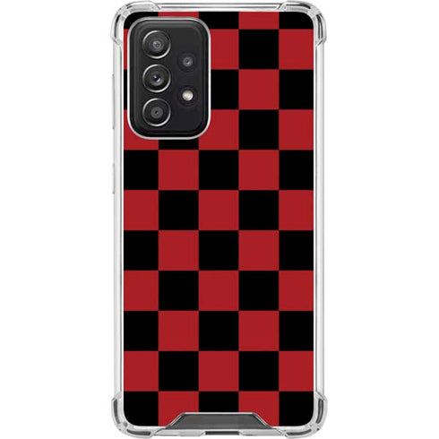Red and Black Checkerboard Galaxy A52 5G Clear Case