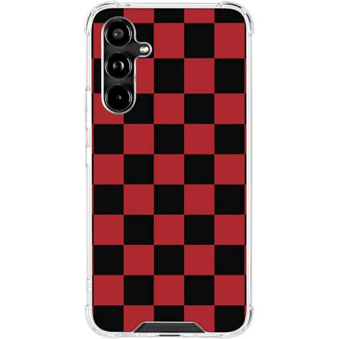 Red and Black Checkerboard Galaxy A54 5G Clear Case