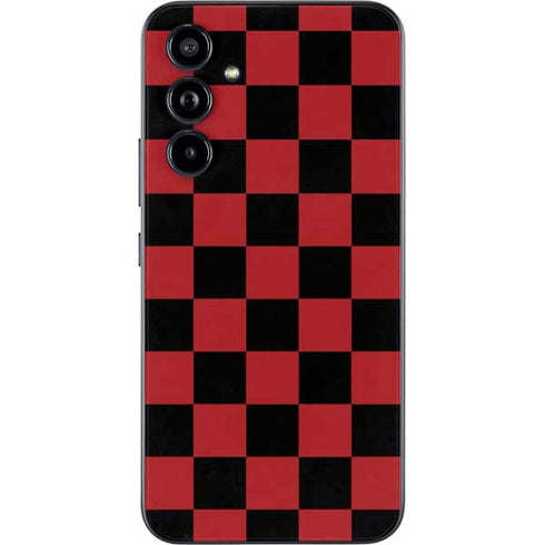 Red and Black Checkerboard Galaxy A54 5G Skin
