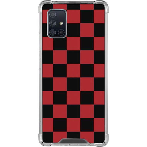 Red and Black Checkerboard Galaxy A71 5G Clear Case