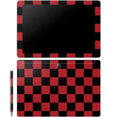 Red and Black Checkerboard Galaxy Book 12in Skin