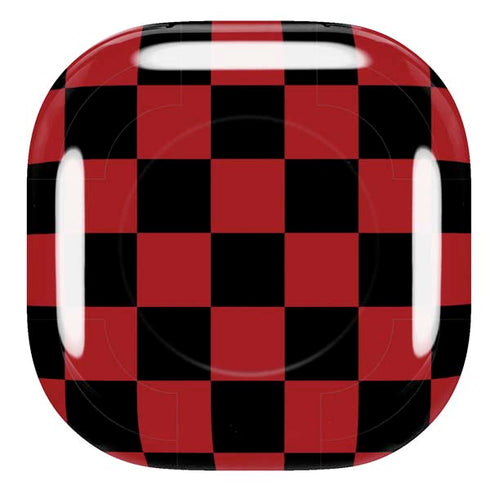 Red and Black Checkerboard Galaxy Buds Live Skin