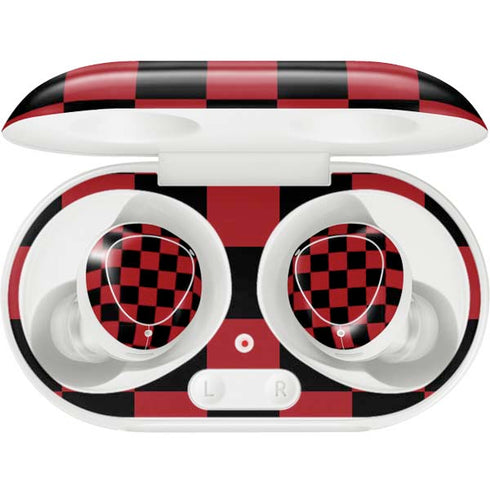 Red and Black Checkerboard Galaxy Buds Plus Skin