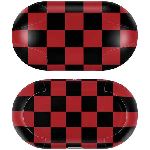 Red and Black Checkerboard Galaxy Buds Plus Skin