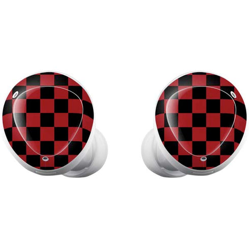 Red and Black Checkerboard Galaxy Buds Plus Skin