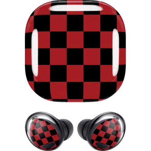 Red and Black Checkerboard Galaxy Buds Pro Skin