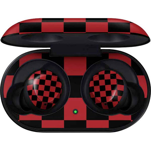 Red and Black Checkerboard Galaxy Buds Skin