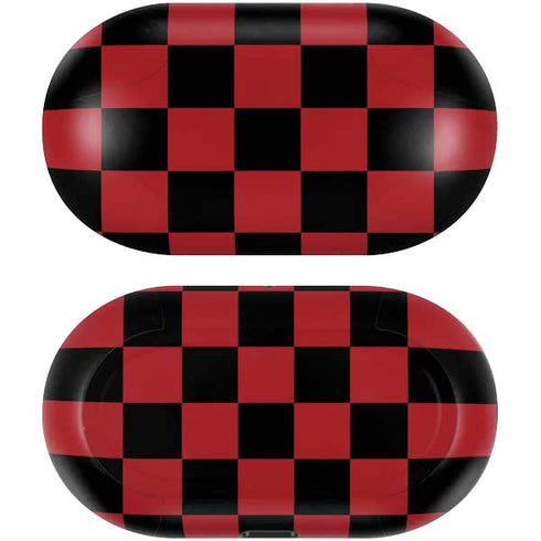Red and Black Checkerboard Galaxy Buds Skin