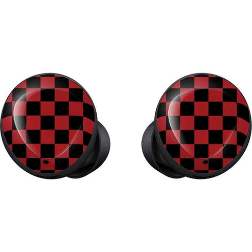 Red and Black Checkerboard Galaxy Buds Skin