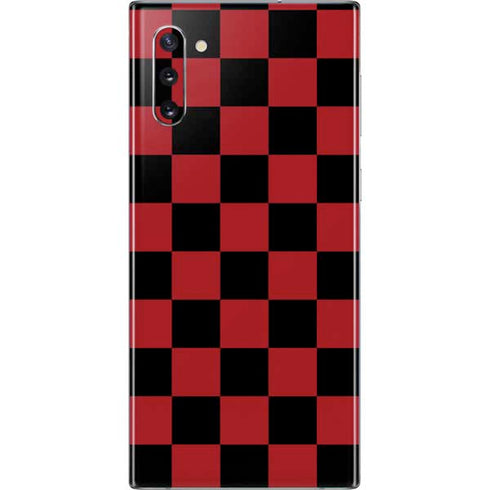 Red and Black Checkerboard Galaxy Note 10 Skin