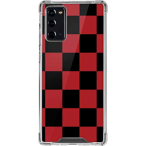 Red and Black Checkerboard Galaxy Note20 5G Clear Case