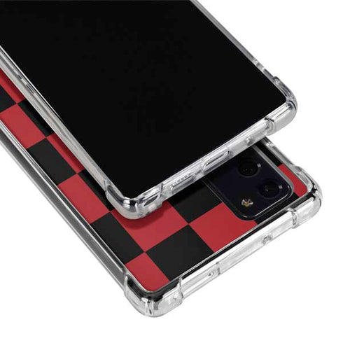 Red and Black Checkerboard Galaxy Note20 5G Clear Case