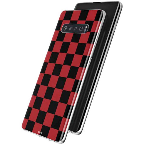 Red and Black Checkerboard Galaxy S10 Skin