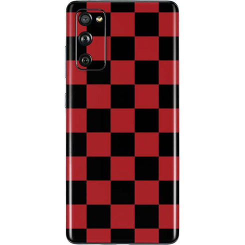 Red and Black Checkerboard Galaxy S20 Fan Edition Skin