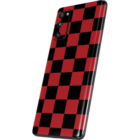 Red and Black Checkerboard Galaxy S20 Fan Edition Skin
