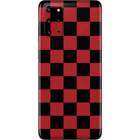 Red and Black Checkerboard Galaxy S20 Plus Skin