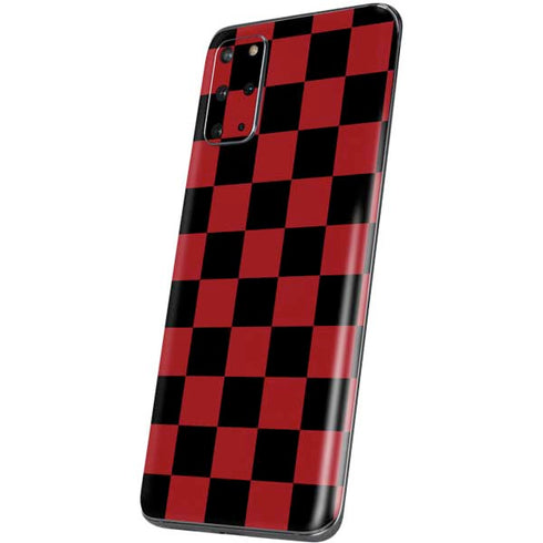Red and Black Checkerboard Galaxy S20 Plus Skin
