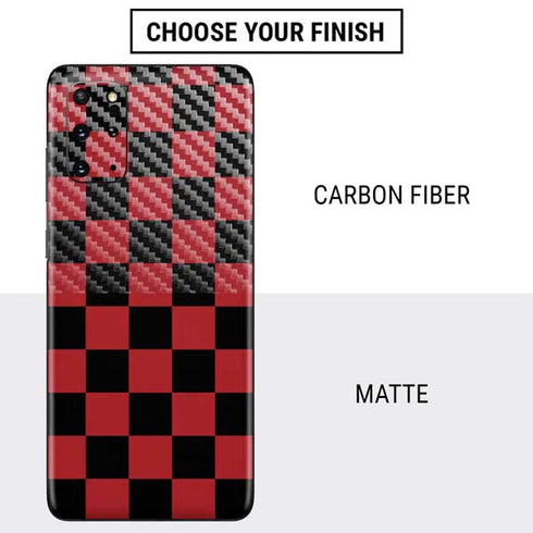 Red and Black Checkerboard Galaxy S20 Plus Skin
