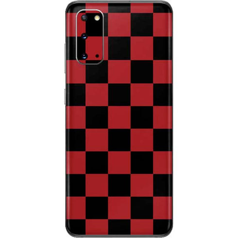 Red and Black Checkerboard Galaxy S20 Skin