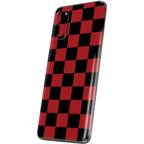 Red and Black Checkerboard Galaxy S20 Skin