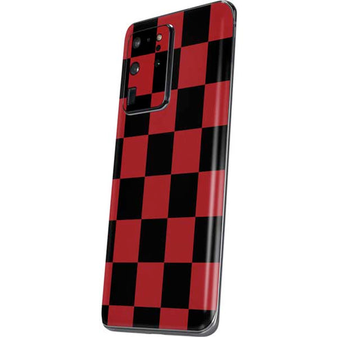 Red and Black Checkerboard Galaxy S20 Ultra 5G Skin