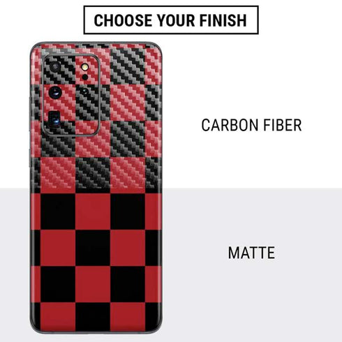 Red and Black Checkerboard Galaxy S20 Ultra 5G Skin