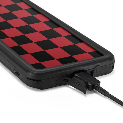 Red and Black Checkerboard Galaxy S20 Waterproof Case