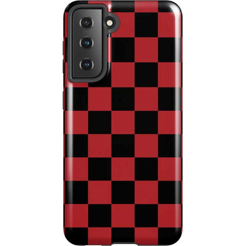 Red and Black Checkerboard Galaxy S21 5G Pro Case