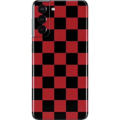 Red and Black Checkerboard Galaxy S21 5G Skin