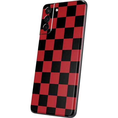 Red and Black Checkerboard Galaxy S21 5G Skin