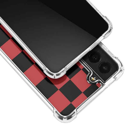 Red and Black Checkerboard Galaxy S21 FE Clear Case