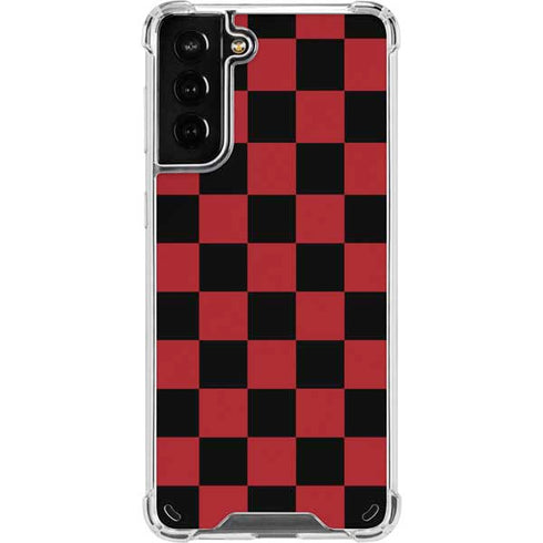 Red and Black Checkerboard Galaxy S21 Plus 5G Clear Case