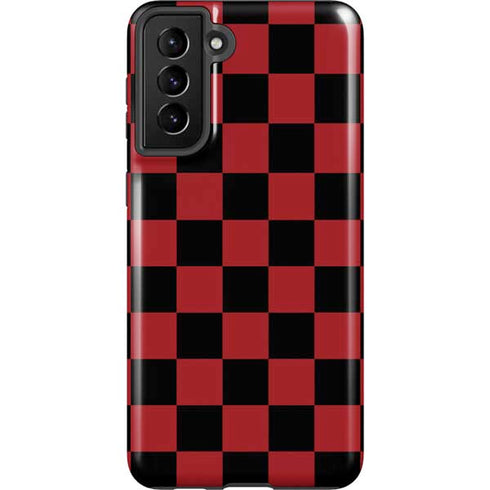 Red and Black Checkerboard Galaxy S21 Plus 5G Pro Case