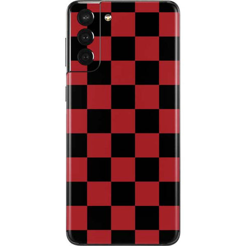 Red and Black Checkerboard Galaxy S21 Plus 5G Skin