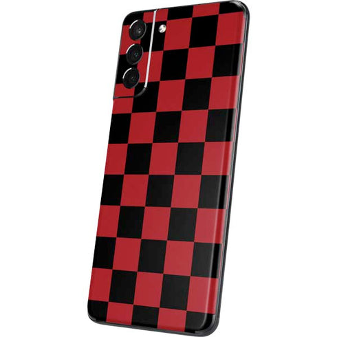 Red and Black Checkerboard Galaxy S21 Plus 5G Skin