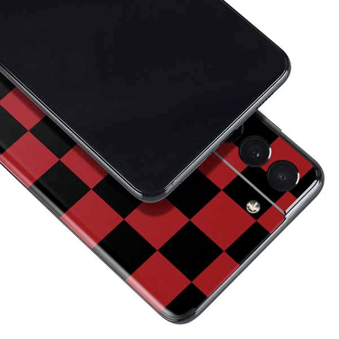 Red and Black Checkerboard Galaxy S21 Plus 5G Skin