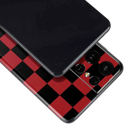Red and Black Checkerboard Galaxy S21 Ultra 5G Skin