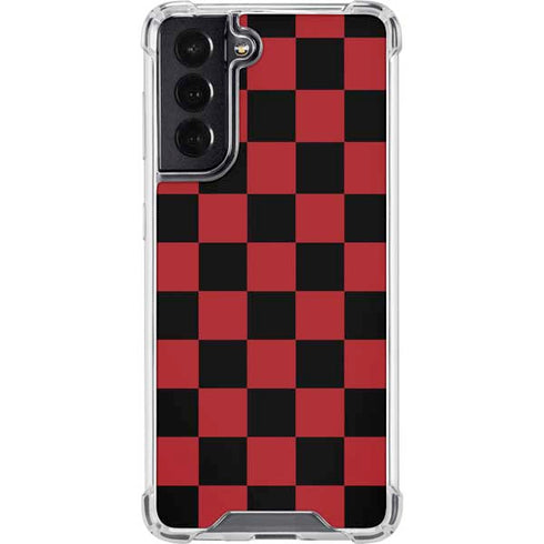Red and Black Checkerboard Galaxy S22 Clear Case