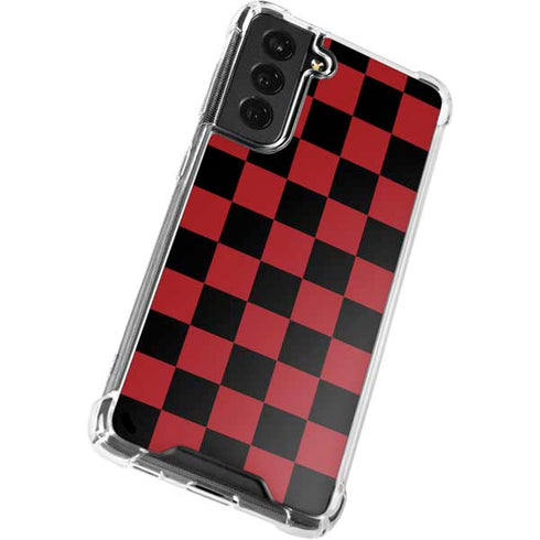 Red and Black Checkerboard Galaxy S22 Clear Case