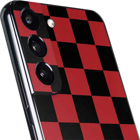 Red and Black Checkerboard Galaxy S22 Plus Skin