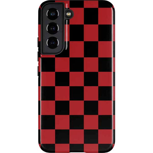 Red and Black Checkerboard Galaxy S22 Pro Case