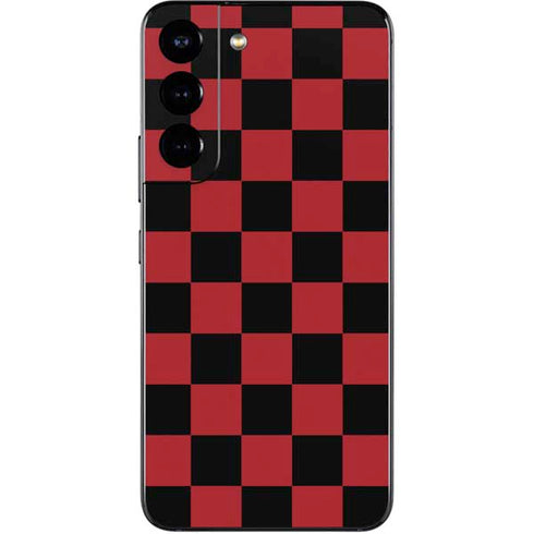Red and Black Checkerboard Galaxy S22 Skin