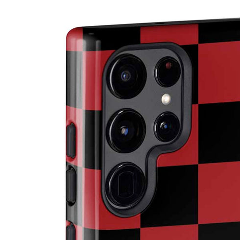 Red and Black Checkerboard Galaxy S22 Ultra Pro Case