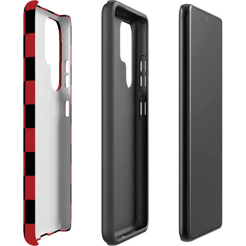 Red and Black Checkerboard Galaxy S22 Ultra Pro Case