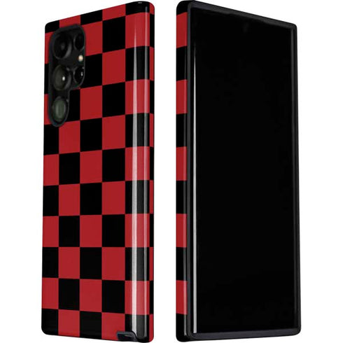 Red and Black Checkerboard Galaxy S22 Ultra Pro Case